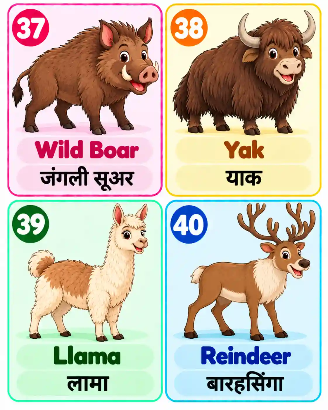 Learn Animal Names in English & Hindi | Fun Animal Learning for Kids - Media 10