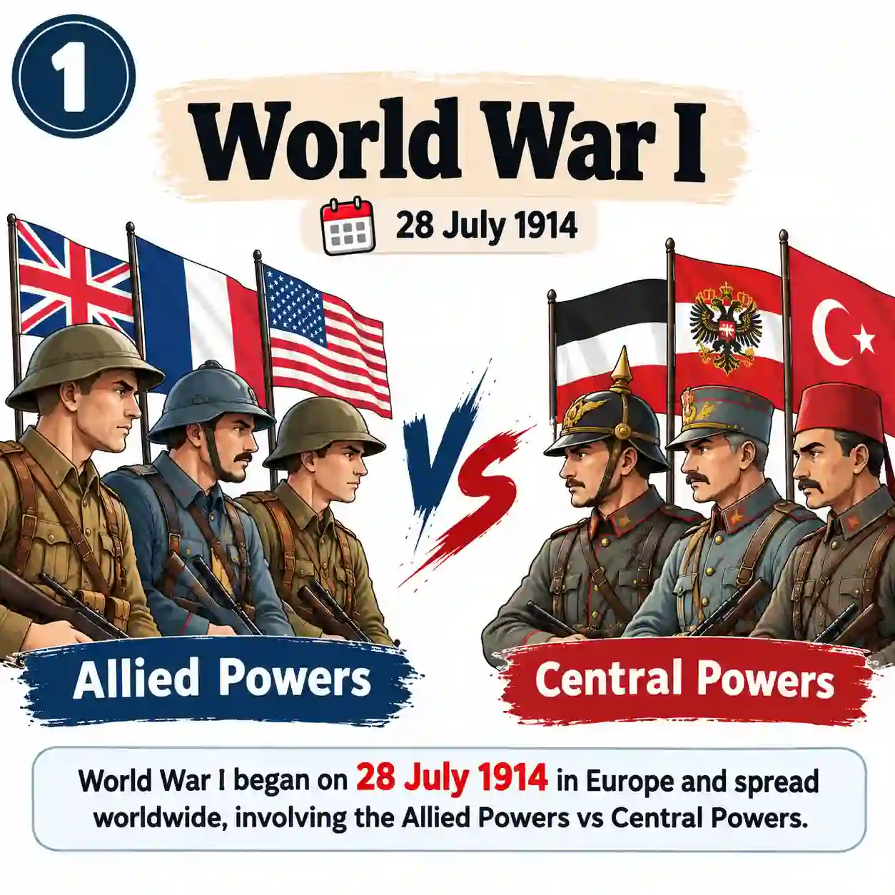 World War 1 Explained | Causes, Events & Consequences | History for Students - Media 1