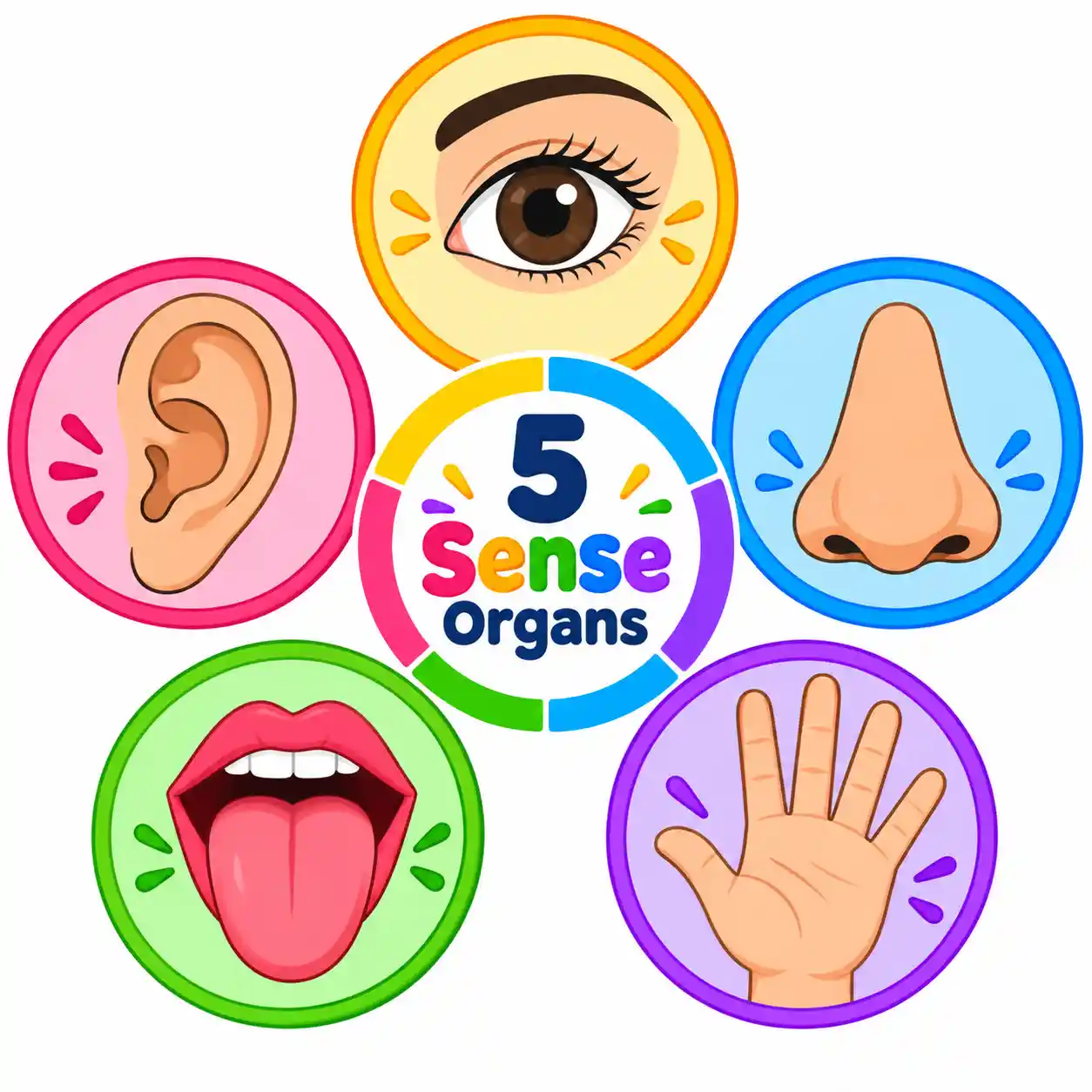 5 Sense Organs | Eyes, Ears, Nose, Tongue & Skin - Media 1