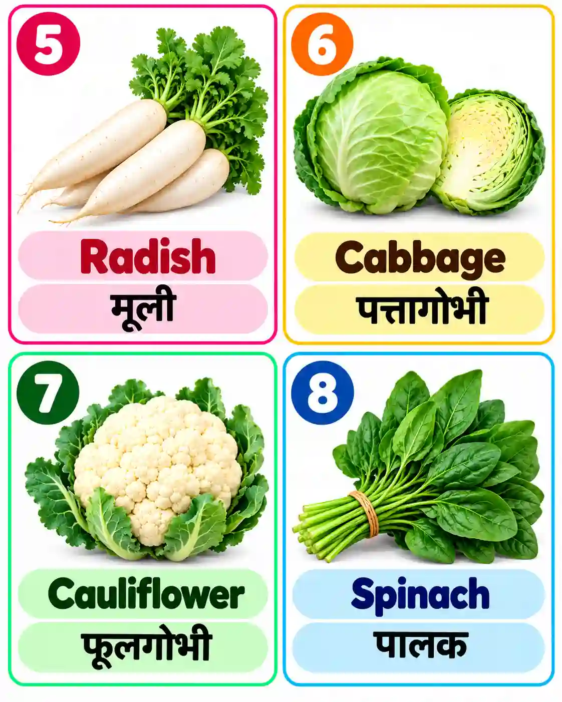 Vegetable Names for Kids | Learn English and Hindi with Pictures - Media 2