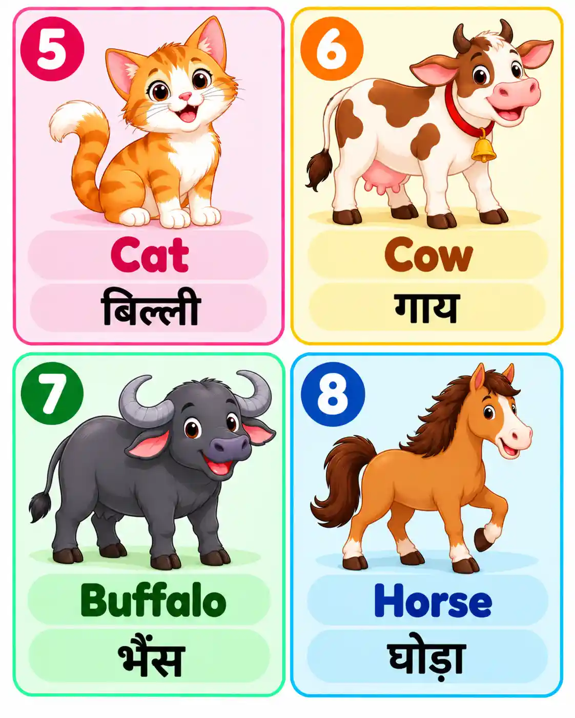 Learn Animal Names in English & Hindi | Fun Animal Learning for Kids - Media 2