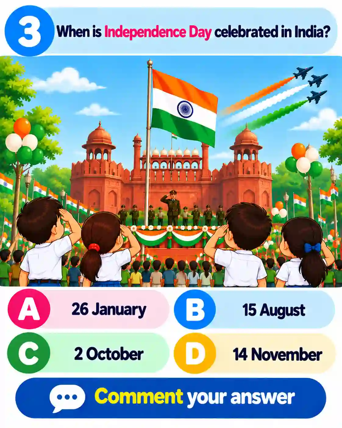 Important Dates of India | National Days & Historical Events | GK for Kids - Media 3