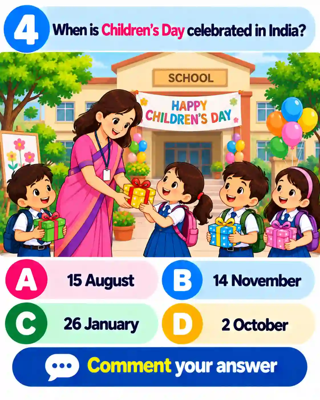 Important Dates of India | National Days & Historical Events | GK for Kids - Media 4