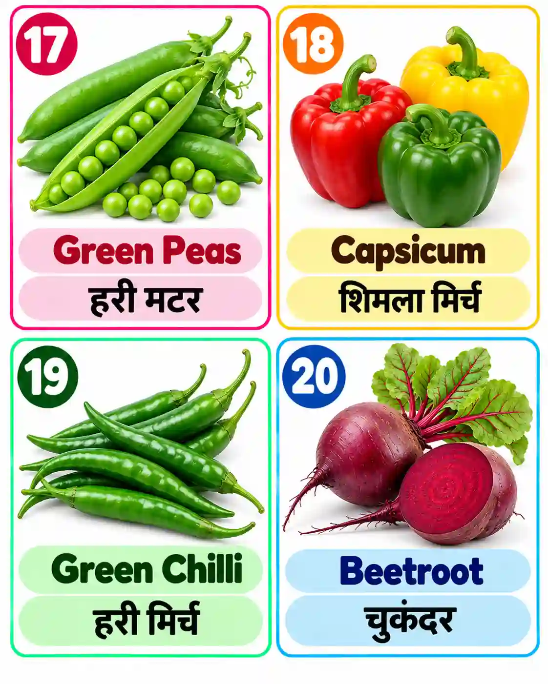 Vegetable Names for Kids | Learn English and Hindi with Pictures - Media 5