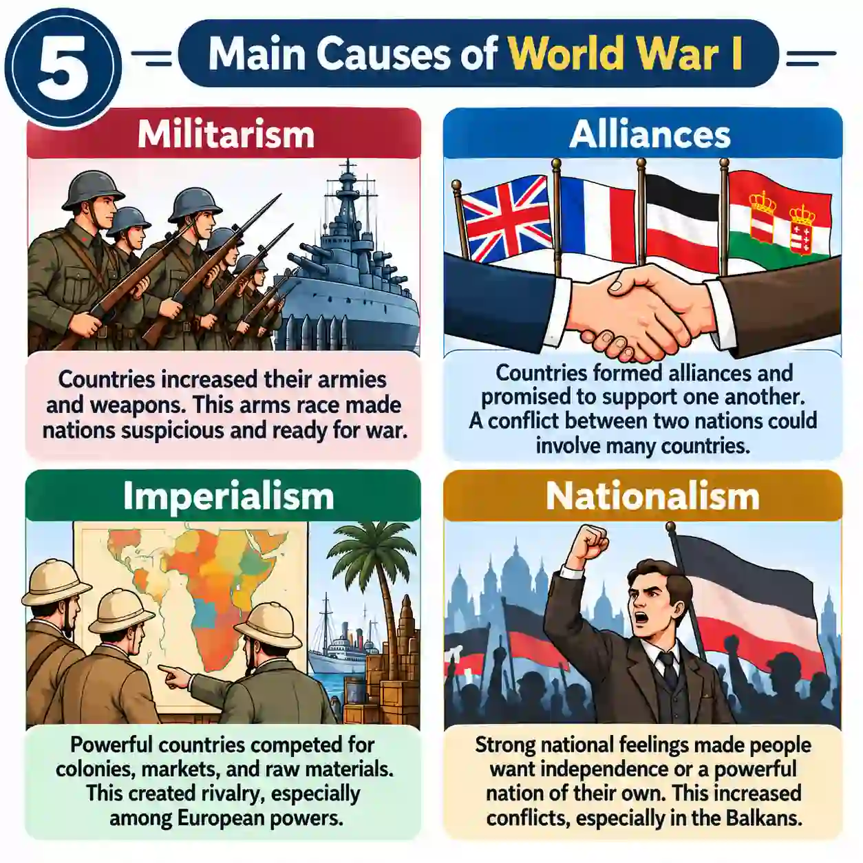 World War 1 Explained | Causes, Events & Consequences | History for Students - Media 5