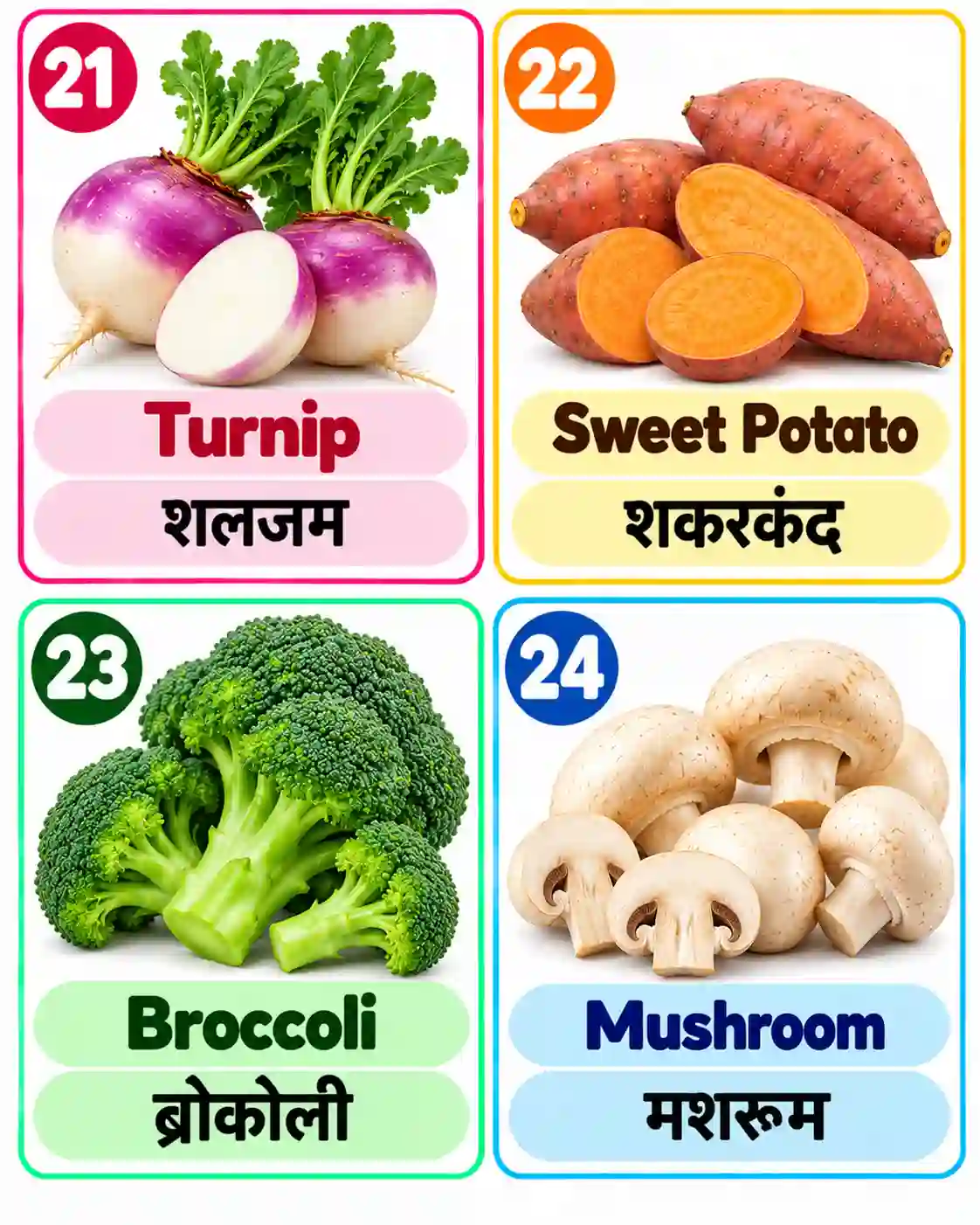 Vegetable Names for Kids | Learn English and Hindi with Pictures - Media 6