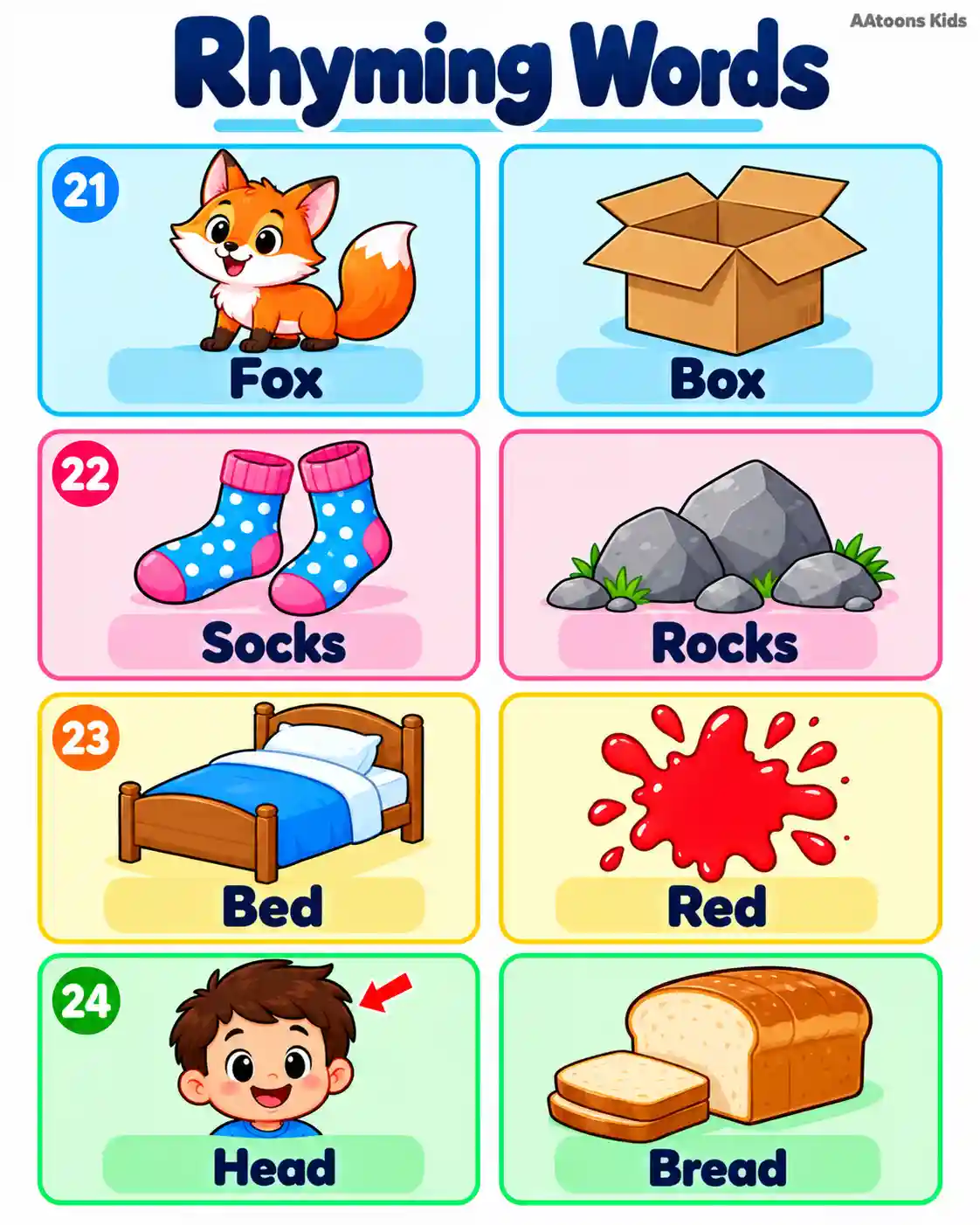 Rhyming Words with Pictures | English Words for Kids - Media 6