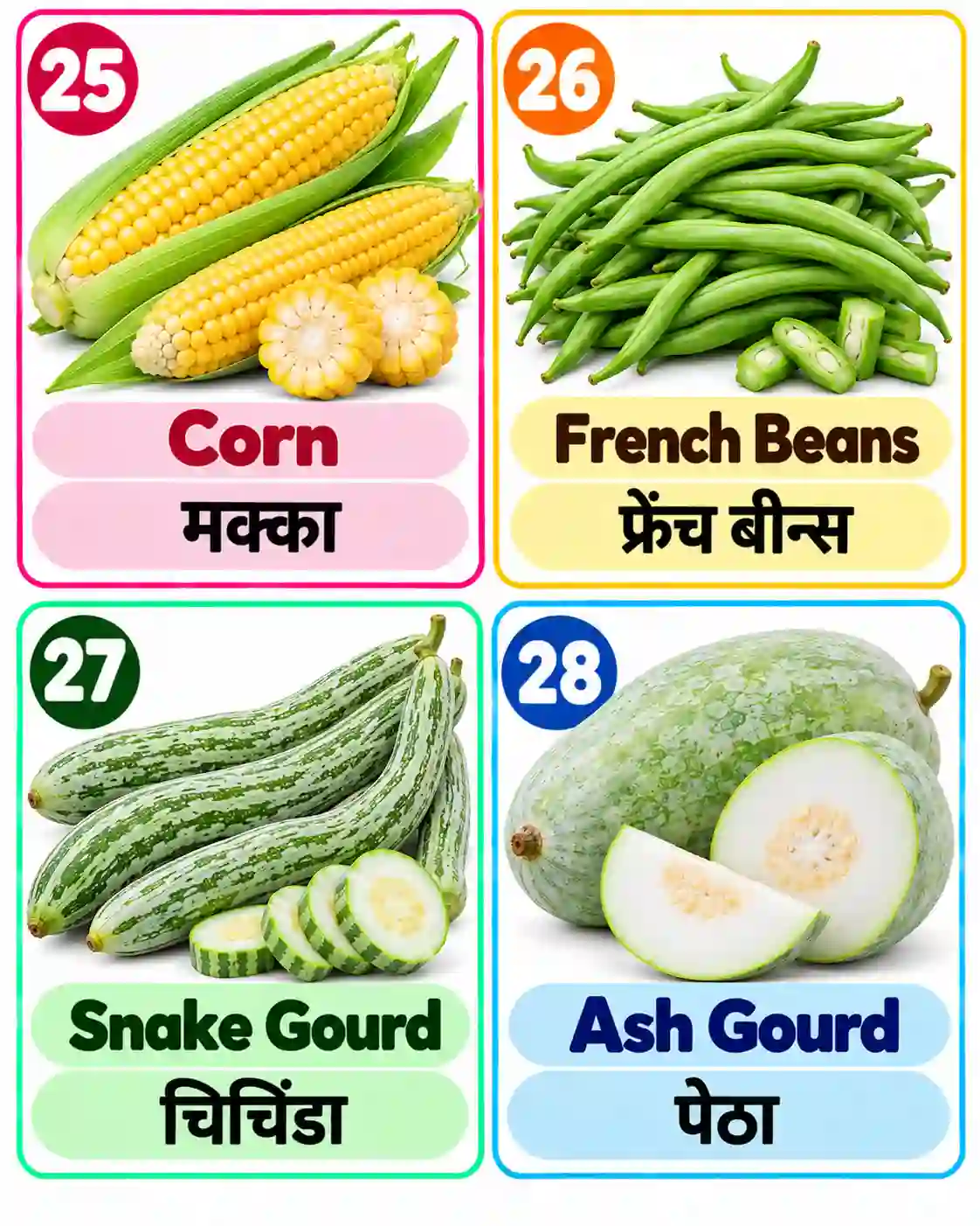 Vegetable Names for Kids | Learn English and Hindi with Pictures - Media 7
