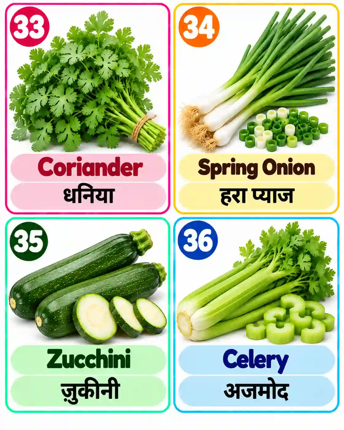 Vegetable Names for Kids | Learn English and Hindi with Pictures - Media 9